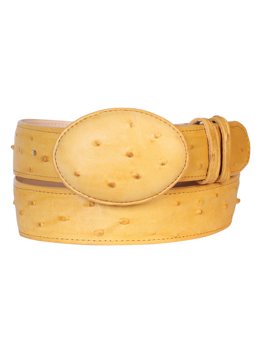 Cowboy Belt - El  Senor de los Cielos - Imitation Ostrich - Butter color 702