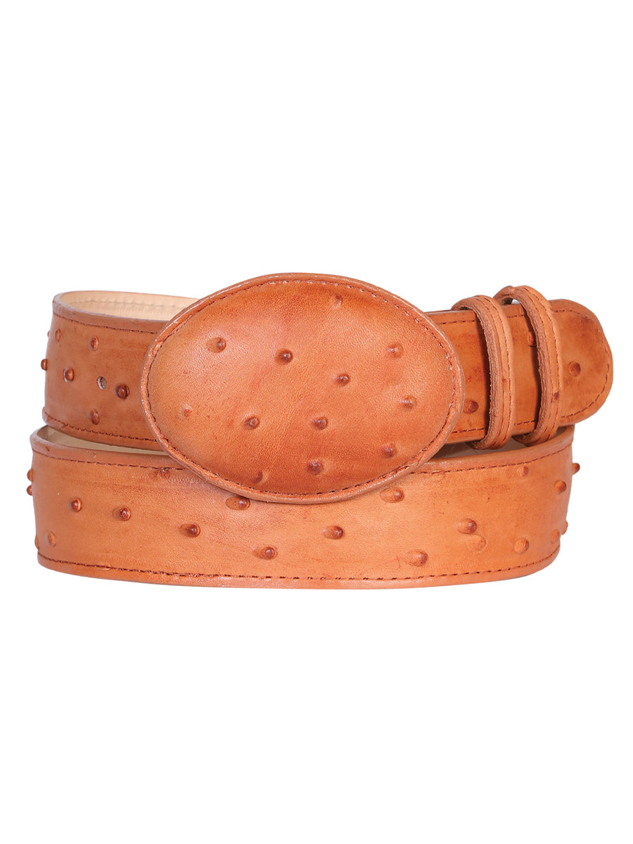 Cowboy Belt - El  Senor de los Cielos - Imitation Ostrich - Cognac 703