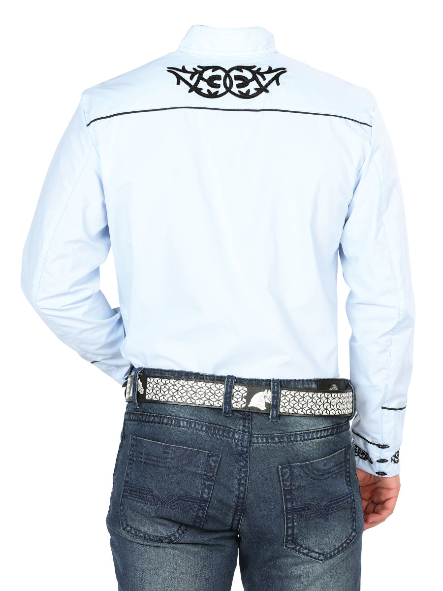 
                  
                    El Señor de los Cielos Charro Embroidery Shirt Blue/Black 40785
                  
                