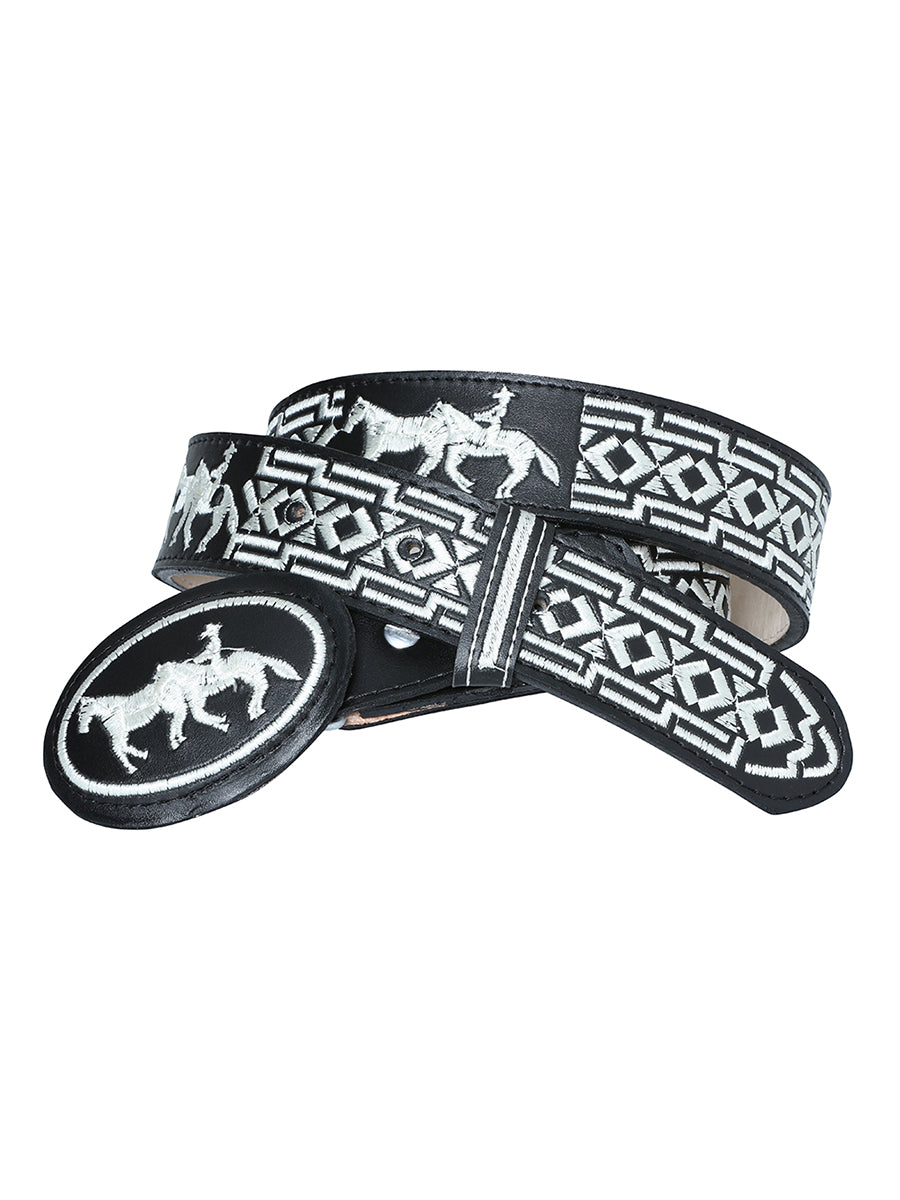 Cowboy Belt - El  Senor de los Cielos - Horse - Black 41690