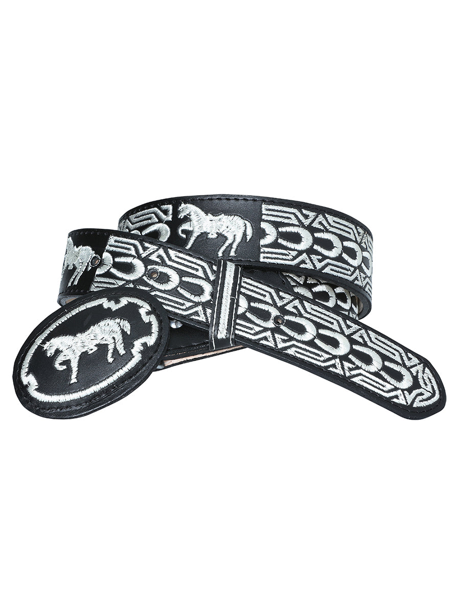 Cowboy Belt - El  Senor de los Cielos - Horse - Black 41693