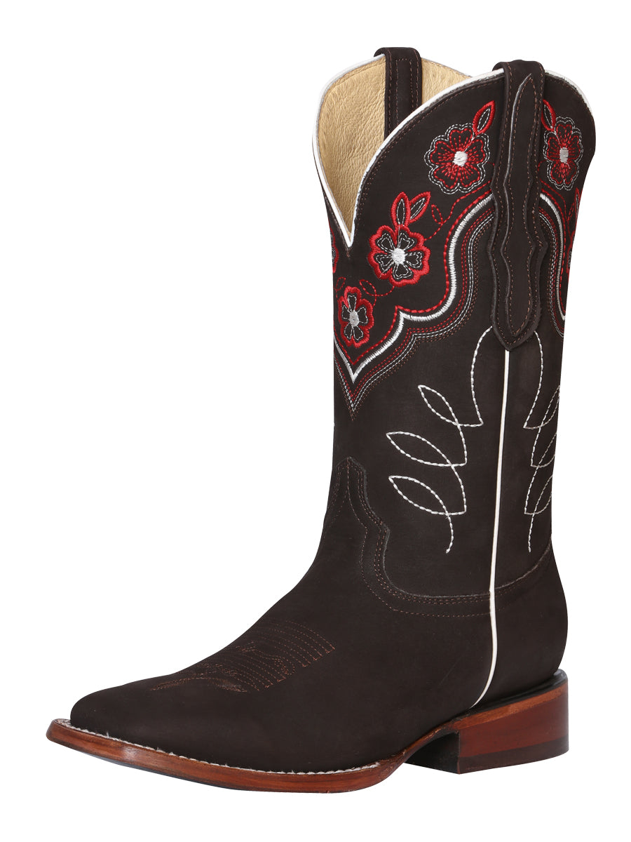 El General Womens Rodeo Boot- Suede Dark Brown 42978