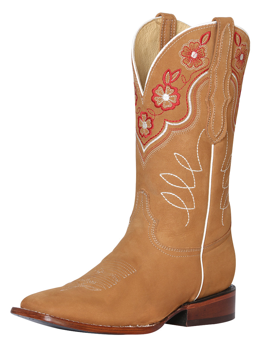 El General Womens Rodeo Boot - Nobuck Peach 42979