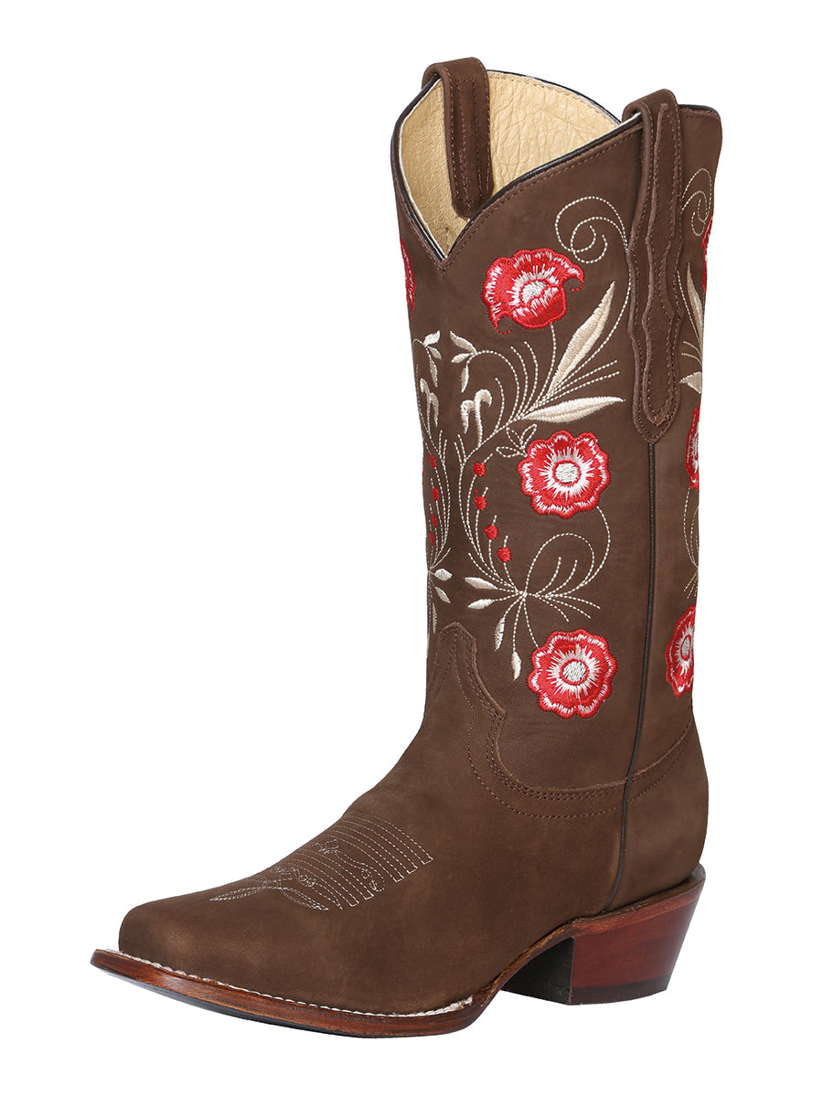 El General Womens Rodeo Boot - Suede Brown 42984