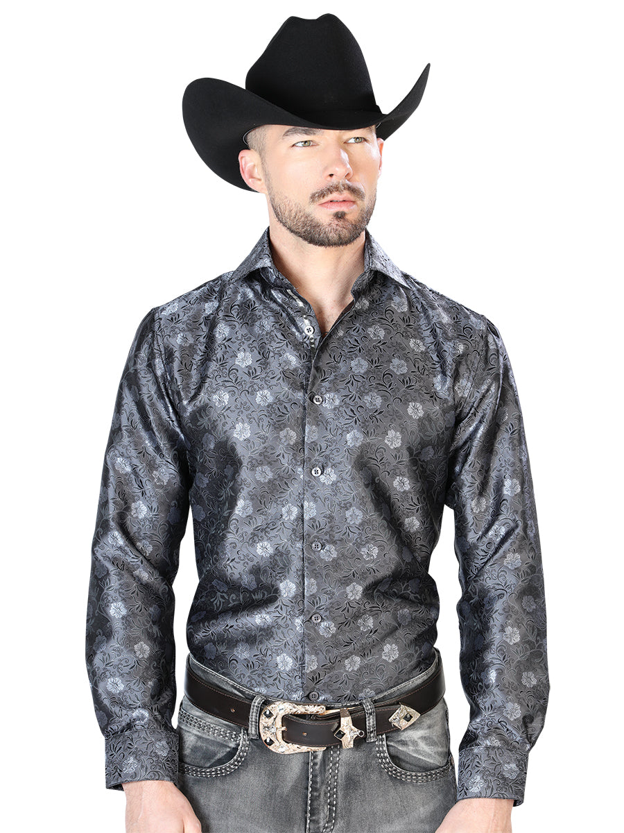 Casual Shirt L/ Sleeve El Señor de los Cielos 2108022 100% Microfiber (Polyester) Black