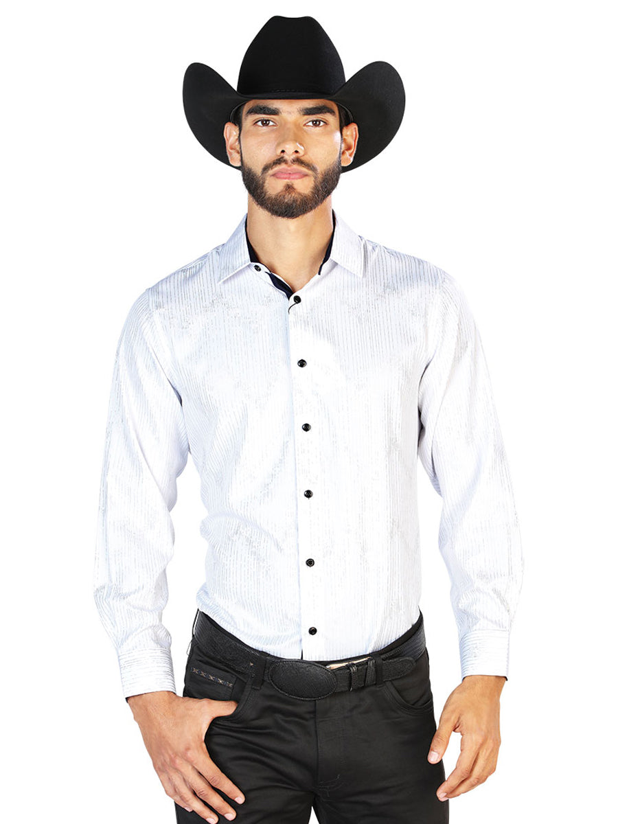 Casual Shirt L/ Sleeve El Señor de los Cielos WH7-201 97% Polyester 3% Spandex WHITE