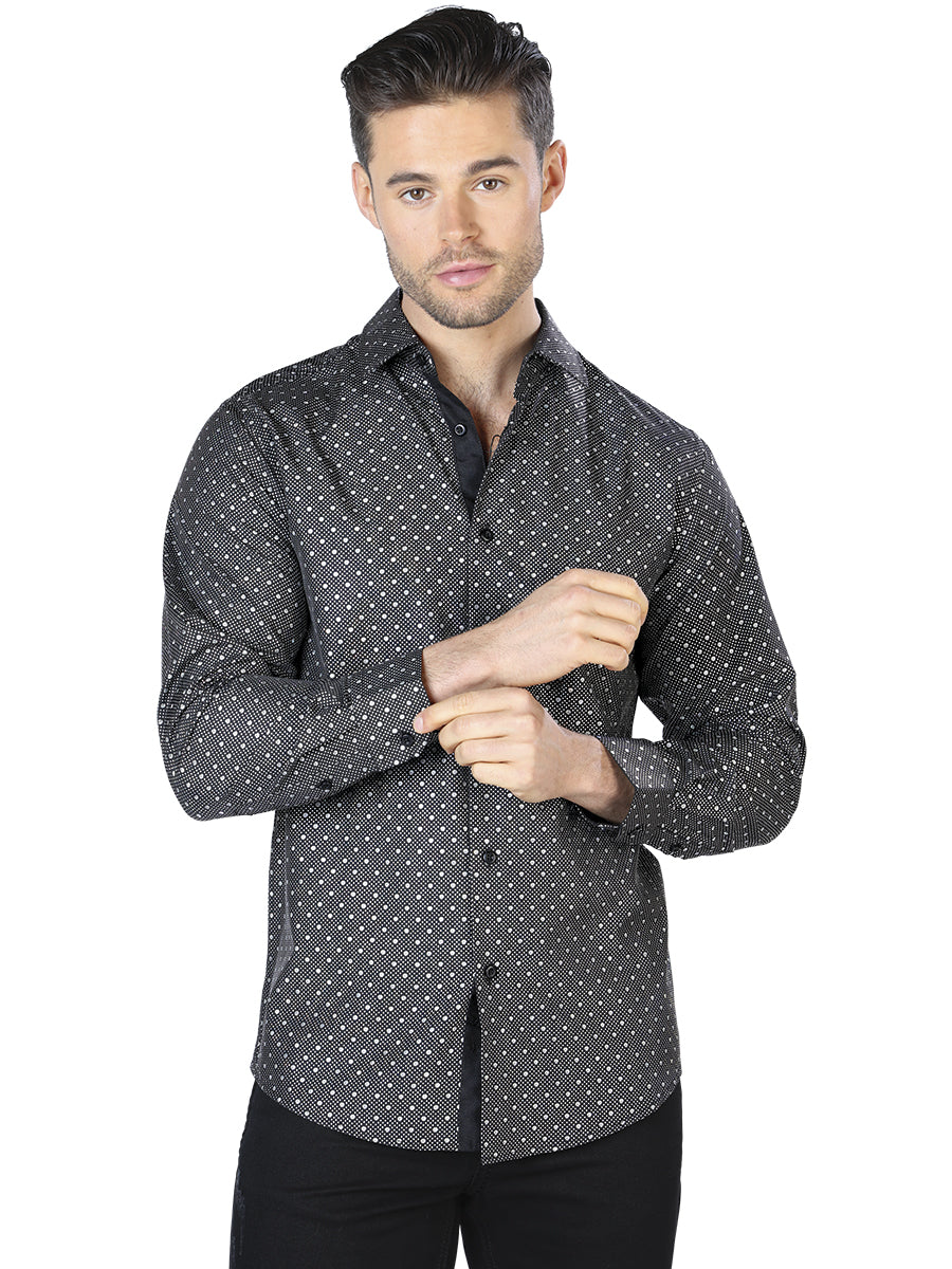 Casual Shirt L/ Sleeve El Señor de los Cielos WH10-041 97% Polyester 3% Spandex Black/Multicolor