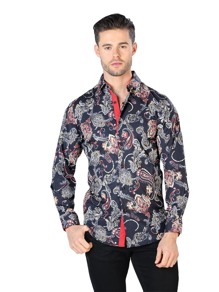 Casual Shirt L/ Sleeve El Señor de los Cielos WH10-047 97% Polyester 3% Spandex Black