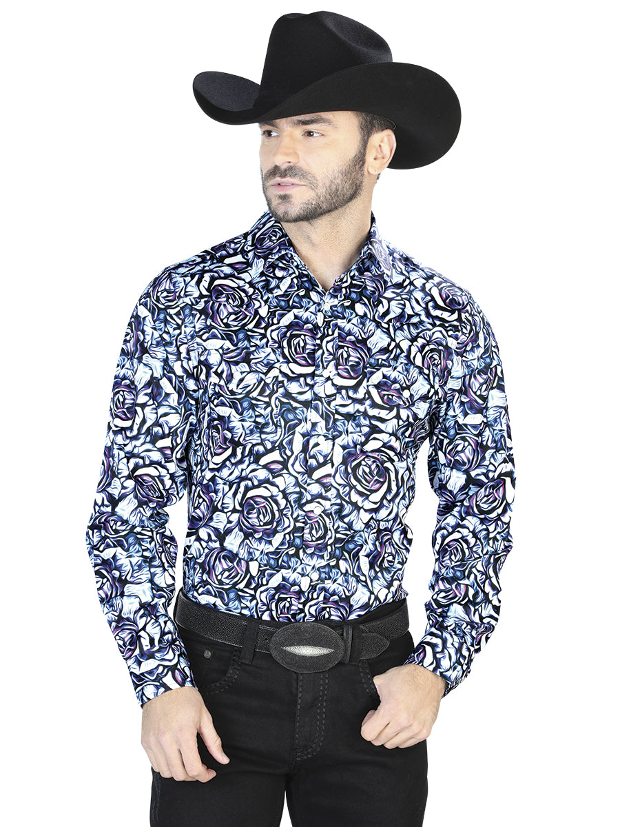 Casual Shirt L/ Sleeve El Señor de los Cielos 8 97%Polyester 3%Lycra Blue