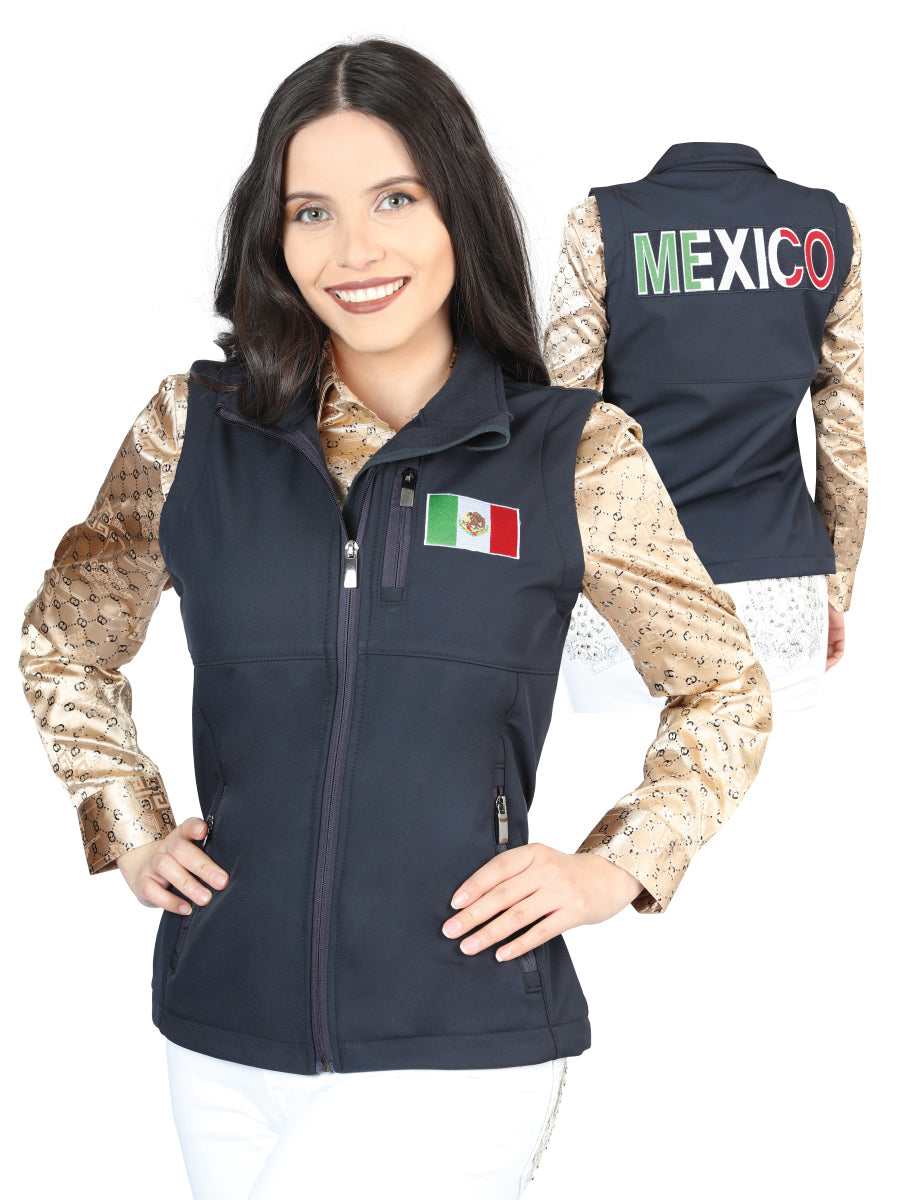 Womens Zipper Vest Navy Blue 44134