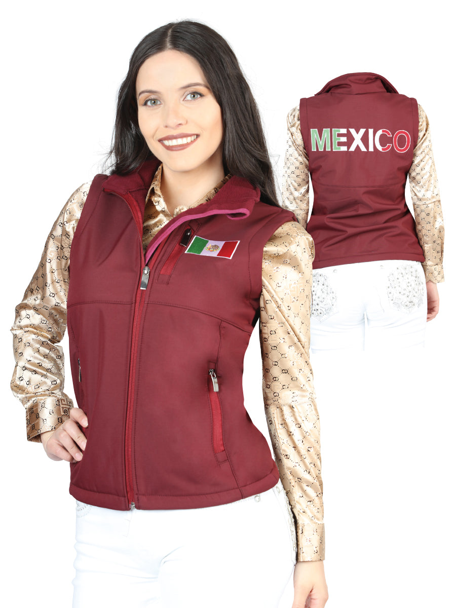 Womens Zipper Vest Burgandy 44135