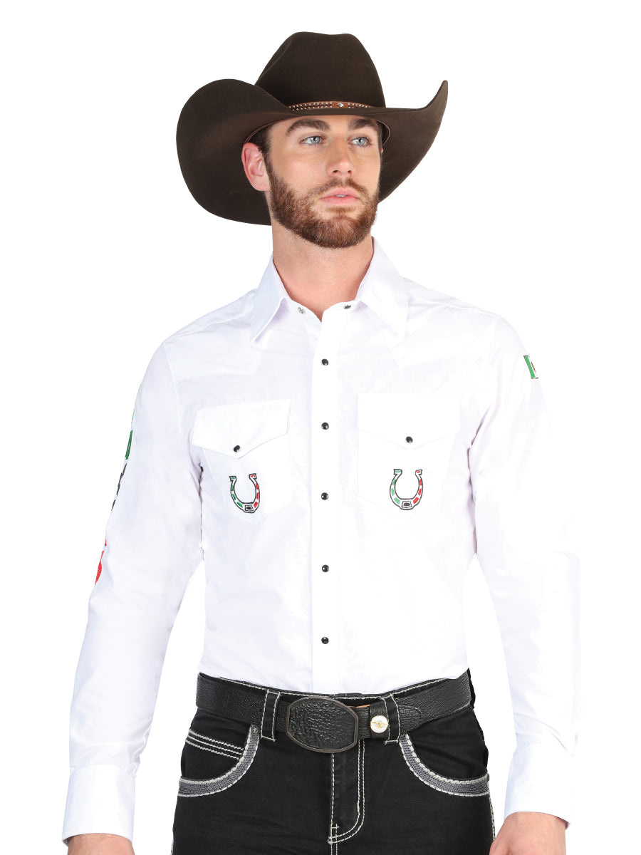 El General Embroidery Western Shirt White 44282