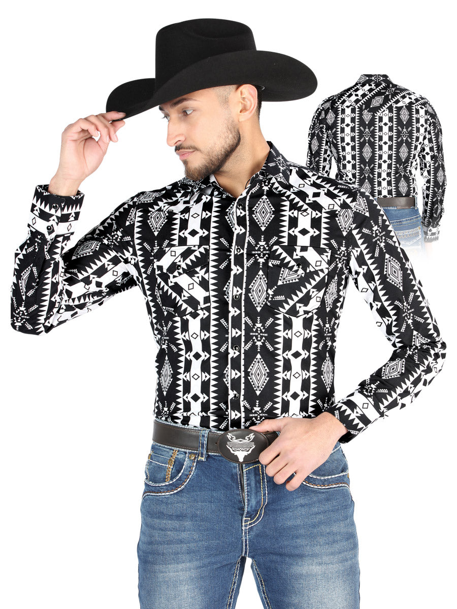 
                  
                    El General - Casual Long Sleeve Shirt - Black 44501
                  
                