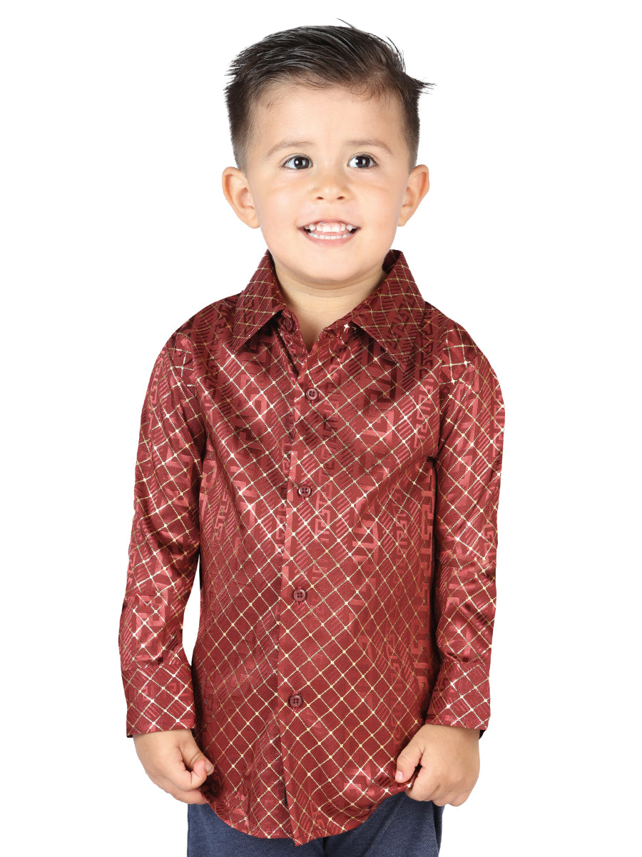 El General Burgundy Casual Long-Sleeve Shirt 44570