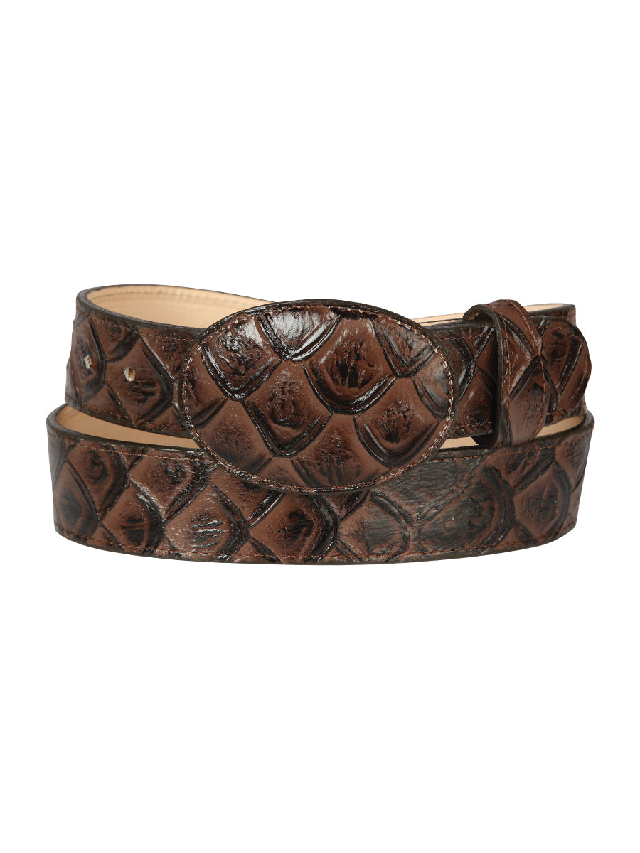 Cowboy Belt - El General  - Imitation- Pirarucu - Brown 44668