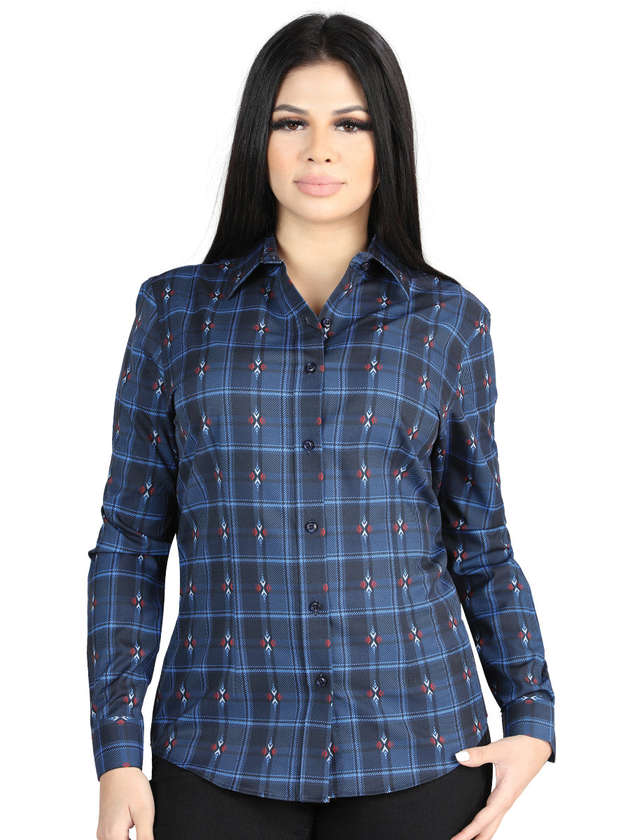 El General  -  Casual Long-Sleeve Shirt  - Black/Blue 44721