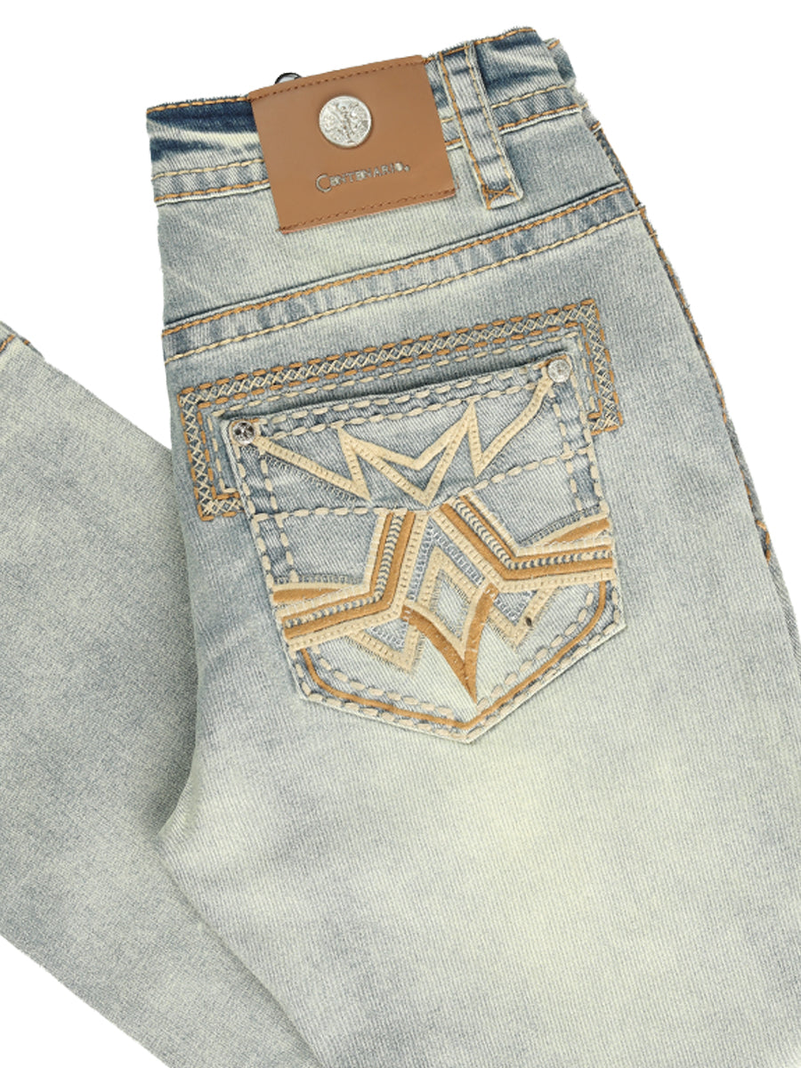 
                  
                    Centenario Men's Light Blue Denim with Embroidered Details 45317
                  
                