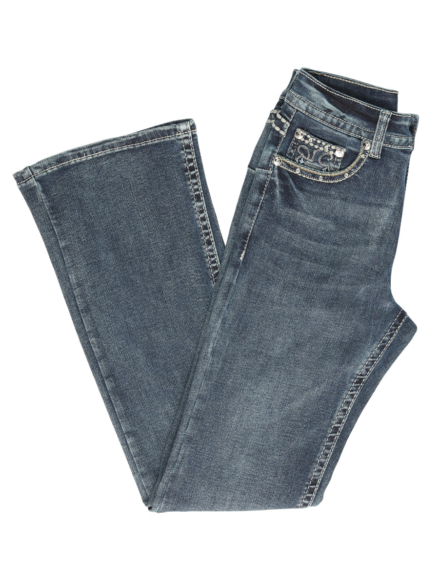 
                  
                    Centenario Hip-Up Bootcut Denim Jeans - Dark Blue 45321
                  
                