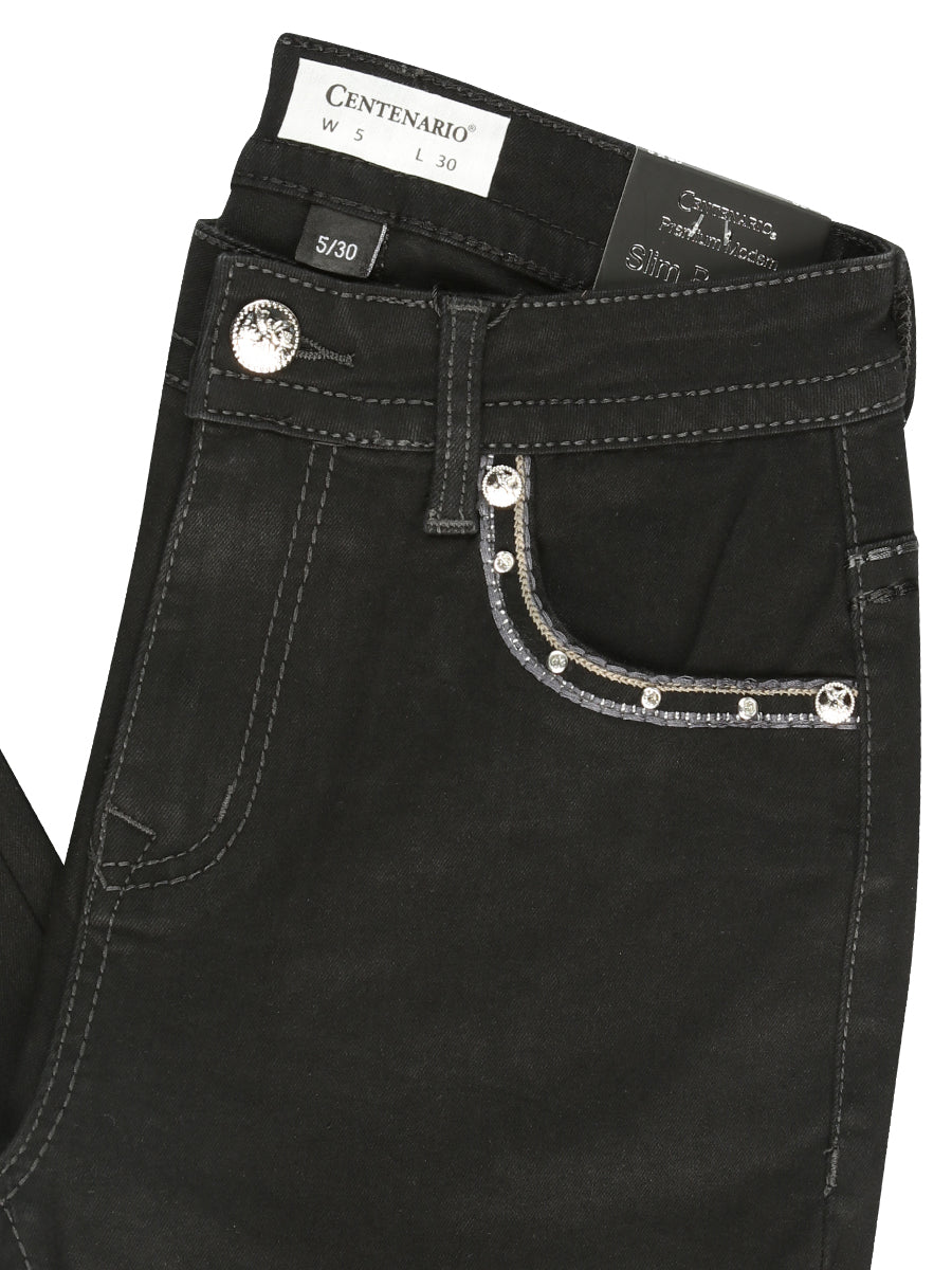 
                  
                    Centenario Bootcut Denim Jeans - Black 45322
                  
                