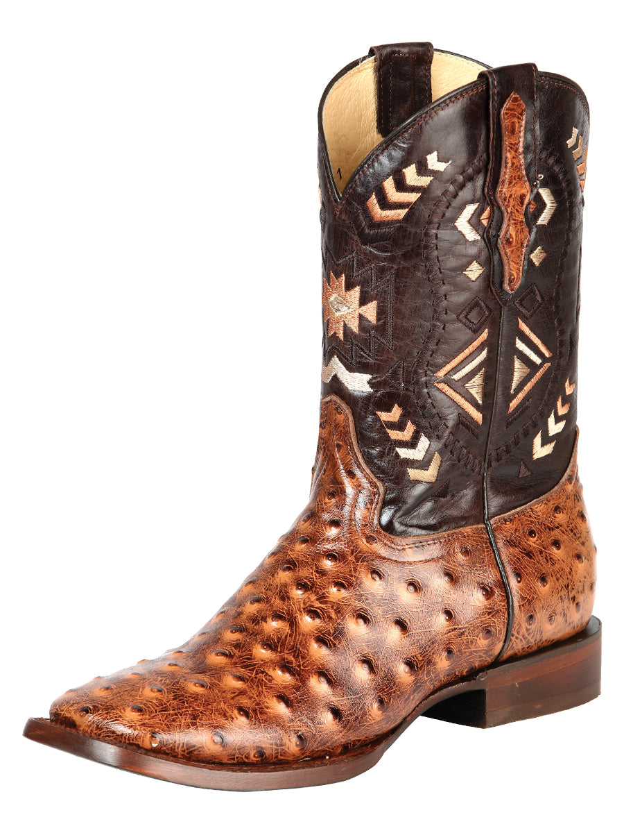 El General Rodeo Boot - Printed Ostrich Shedron 51239