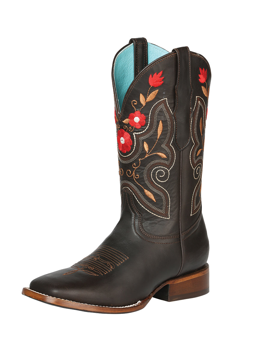 Woman Cowboy boot El General - Leather Napa Brown 125369