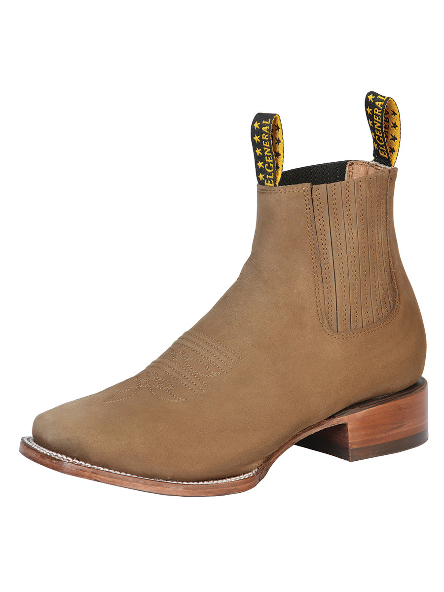 El General Square Toe Ankle Boot - Nobuck Brown 126189