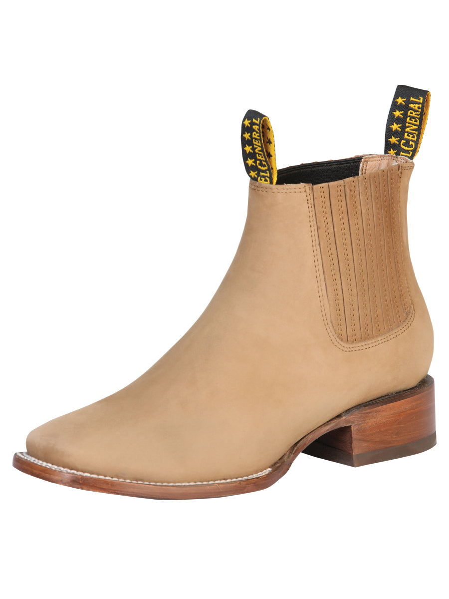 El General Square Toe Ankle Boot - Nobuck Sand 126194