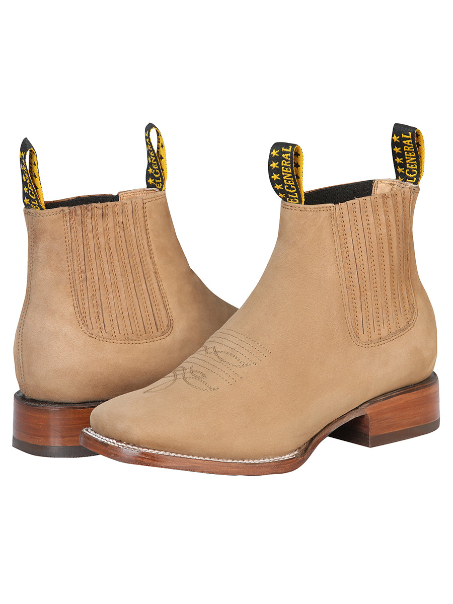 El General Square Toe Ankle Boot - Nobuck Sand 126197