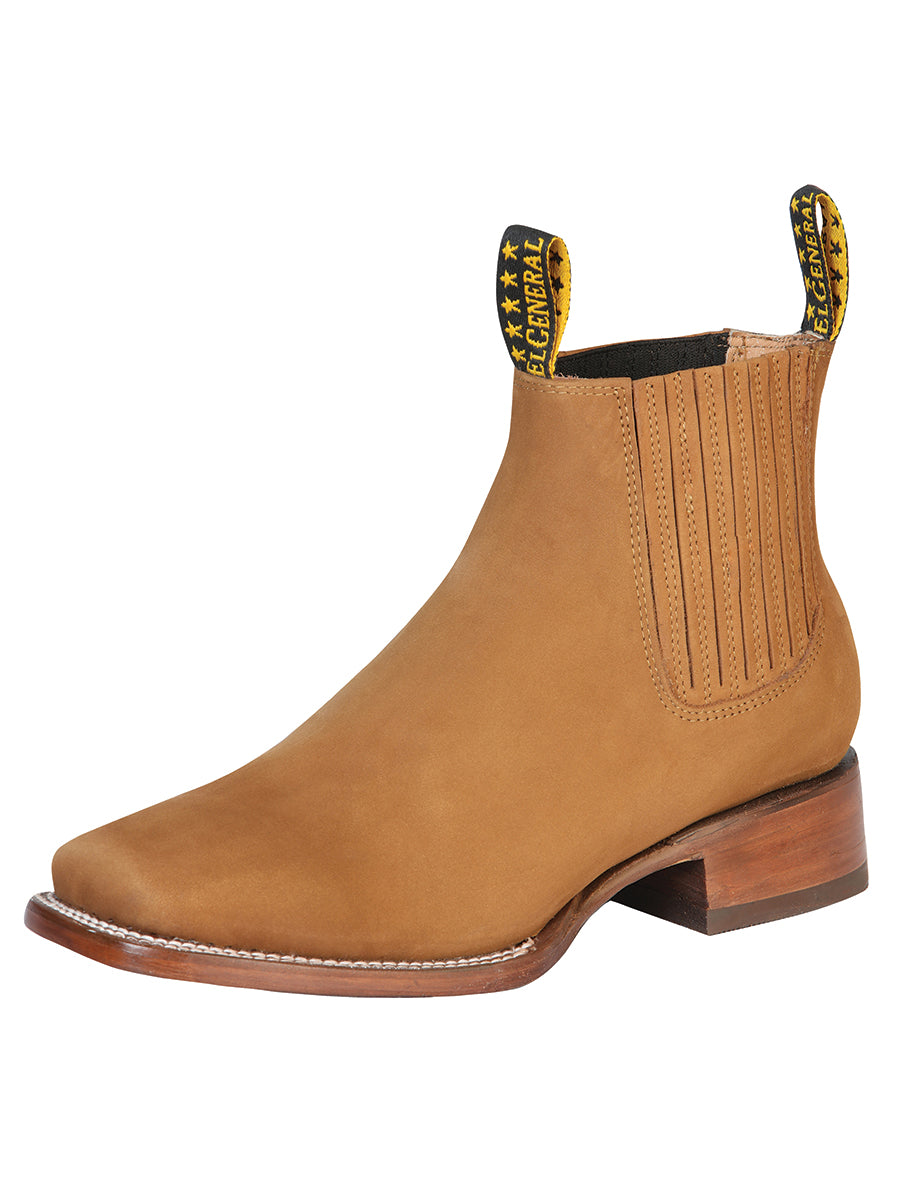 El General Square Toe Ankle Boot - Nobuck Old Gold 126199