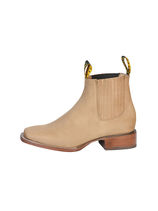 El General Square Toe Ankle Boot - Nobuck Light Brown 126200