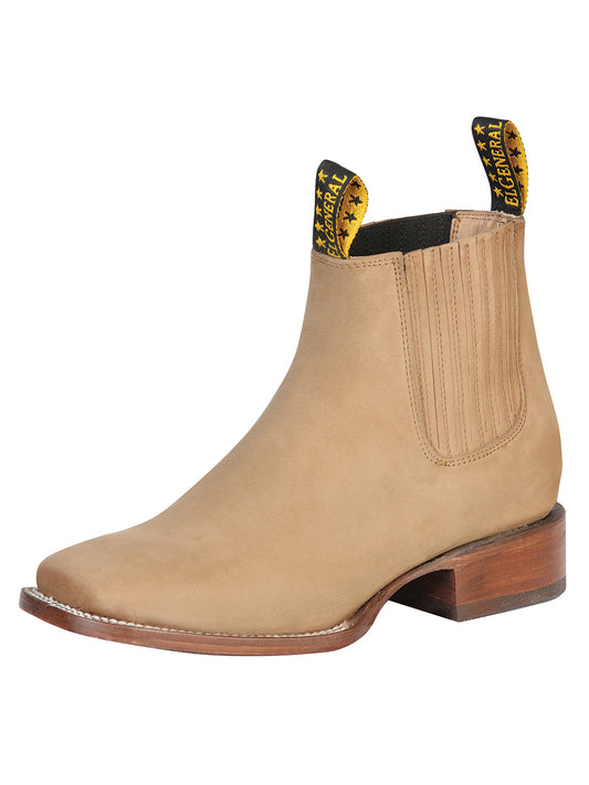 El General Square Toe Ankle Boot - Nobuck Light Brown 126200