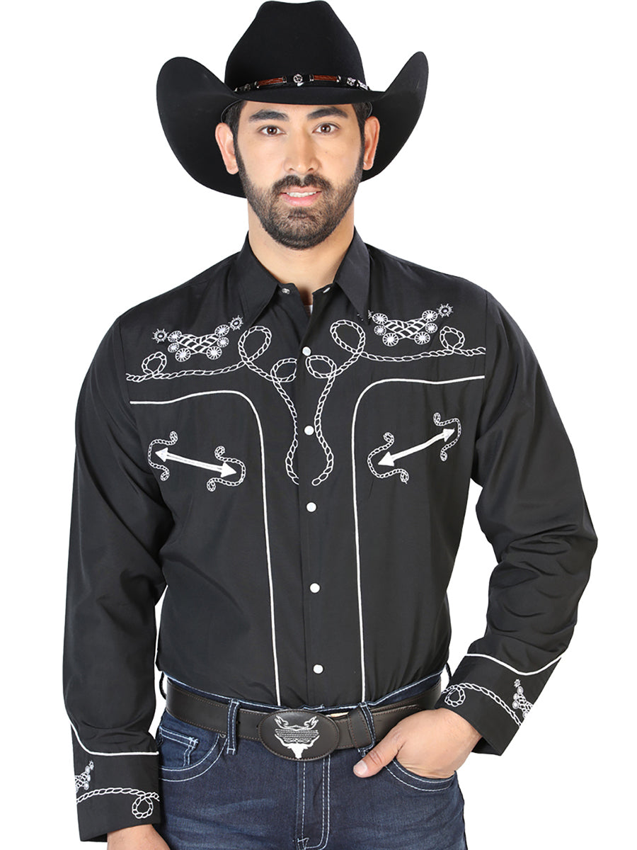 El Señor de los Cielos Embroidery Shirt Black/White 126717