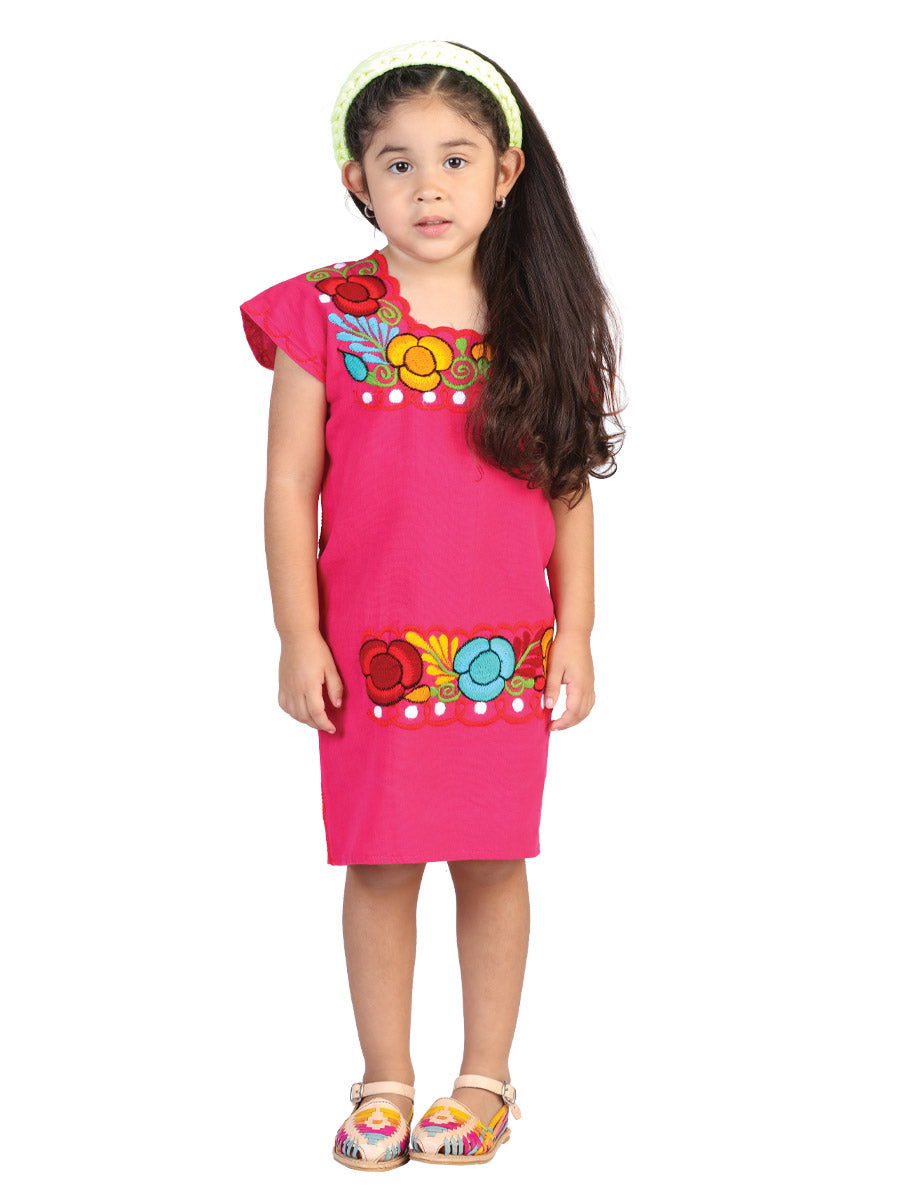 Mexican Girl's Dress  50% Cotton, 50% Polyester Pink 601661