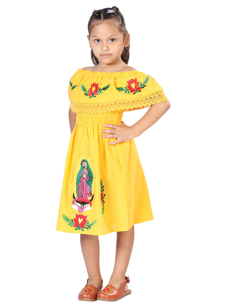 Artisanal Mexican Dress 100% Cotton Yellow 603080