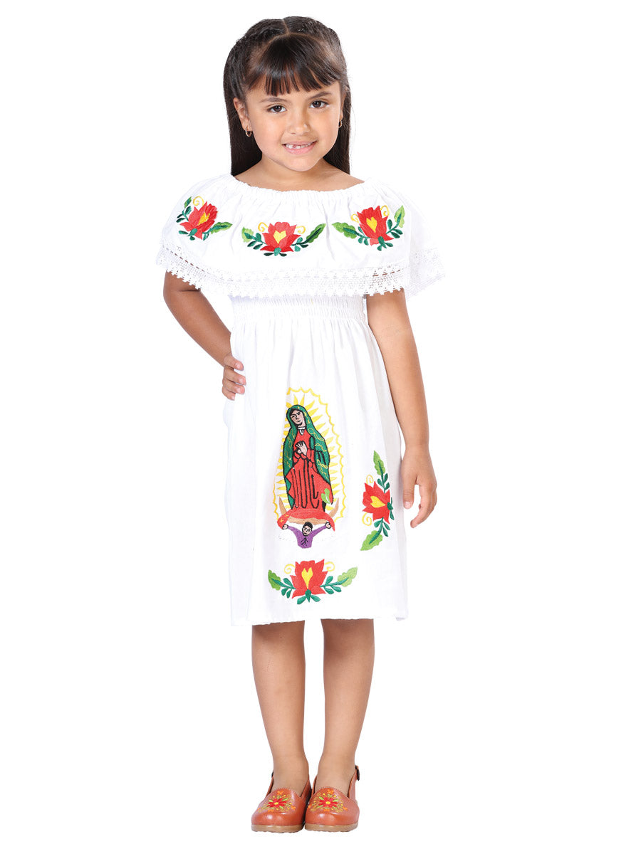 Artisanal Mexican Dress 100% Cotton White 603082