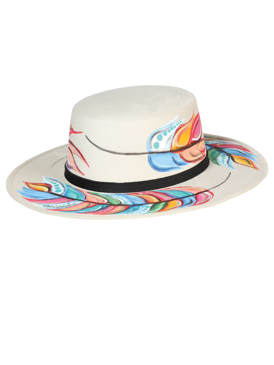 Artisanal Hat - Suede -  Elegant Pen  -  Ivory 603728