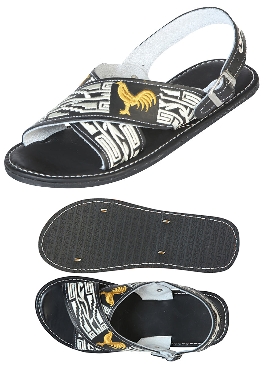 Artisanal Handmade Huarache - 50% leather and 50% Synthetic  - Gallos - Black 603790