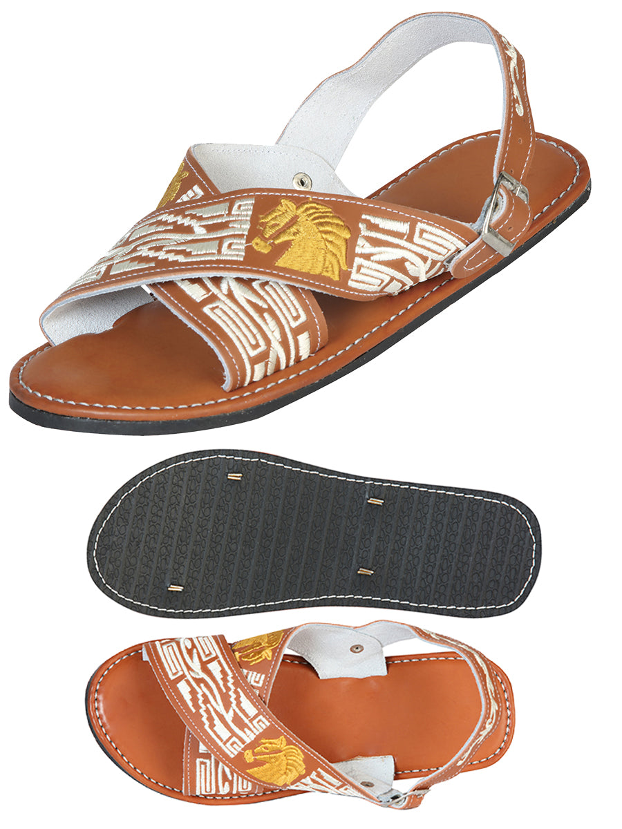 Artisanal Handmade Huarache - 50% leather and 50% Synthetic  - Caballos - Natural 603793