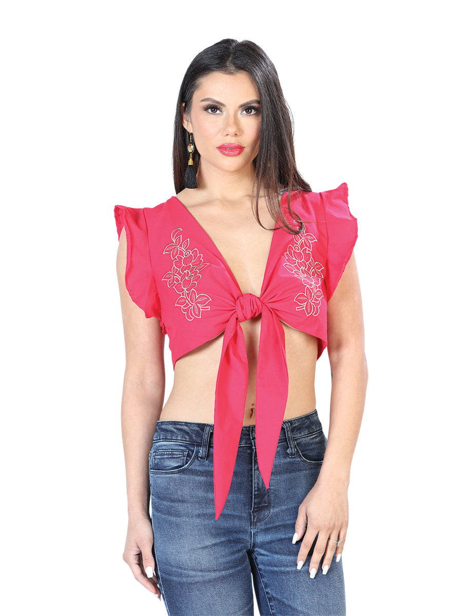 Artisanal Embroidered Blouse  65% Polyester  35% Cotton Fuchsia 603861