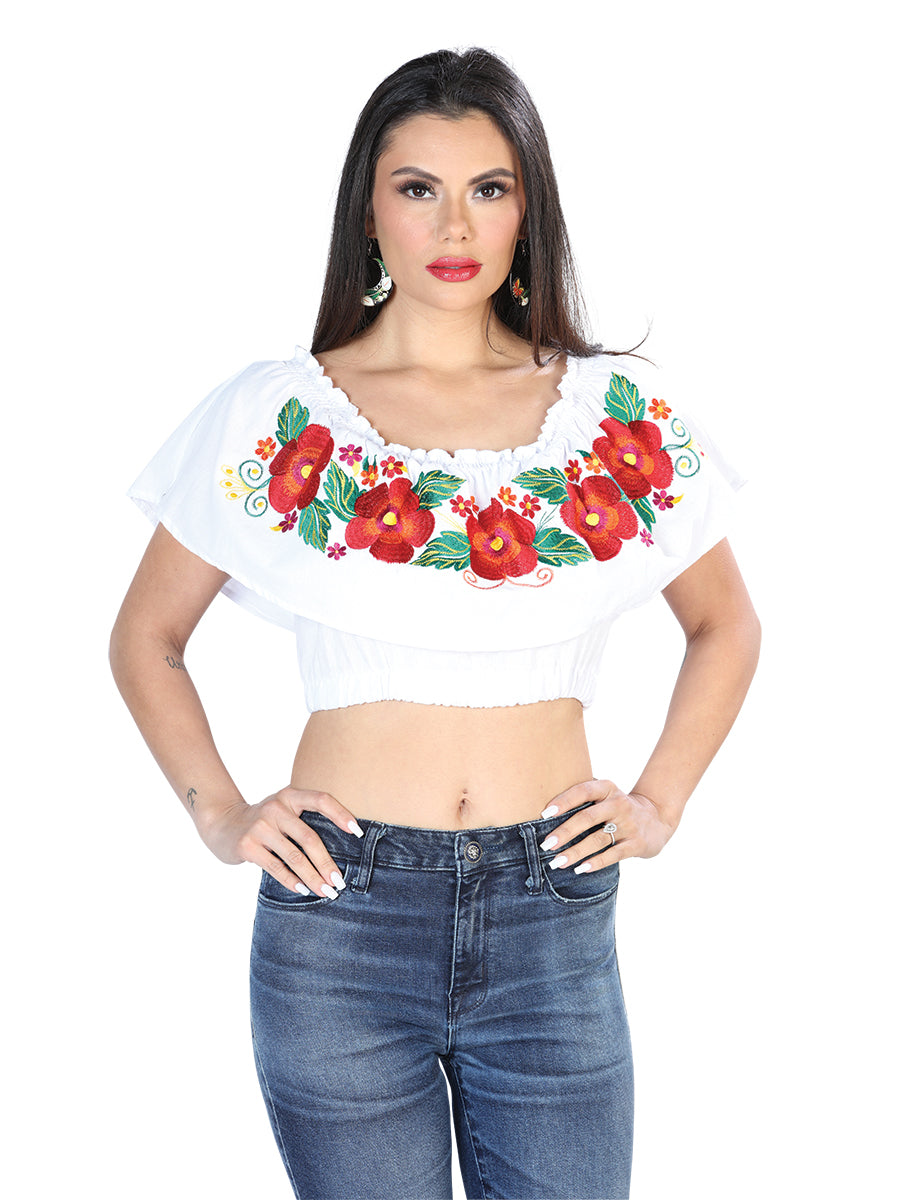 Artisanal Embroidered Blouse 100% Cotton White 603895